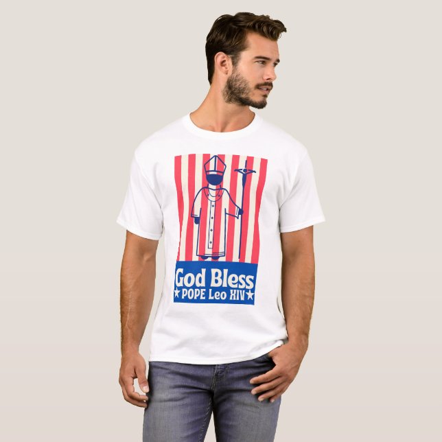 Camiseta Papa Leão XIV, Primeiro Papa Histórico Americano (Frente Completa)
