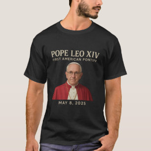 Camiseta Papa Leão XIV Primeiro Pontiff Americano 8 de maio