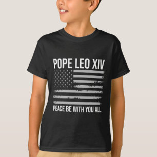 Camiseta Papa Leo Xiv 14 Primeiro Papa Americano Flag Vin