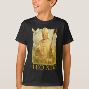 Camiseta Papa Leo Xiv Doves - Cristã Fé Católica Insp