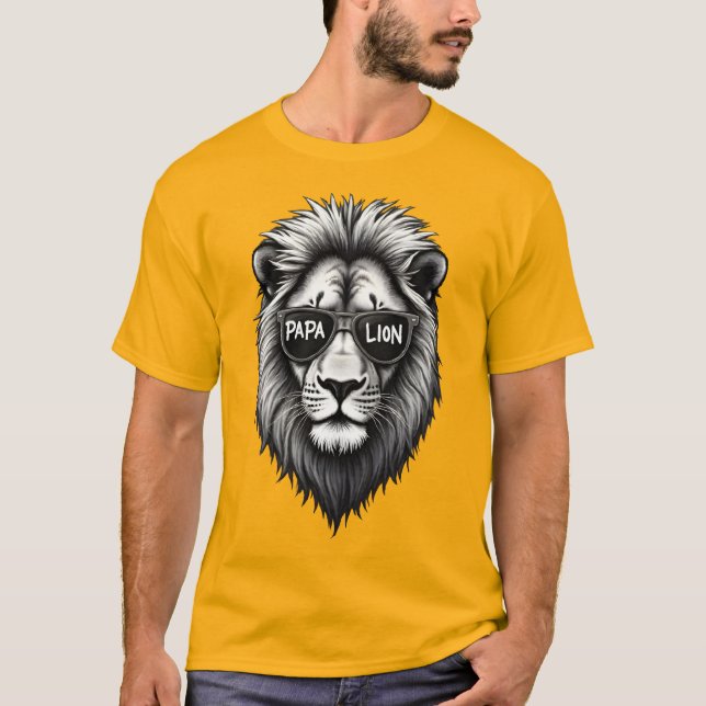 Camiseta Papa Lion T-Shirt - Design Gráfico Negrito (Frente)