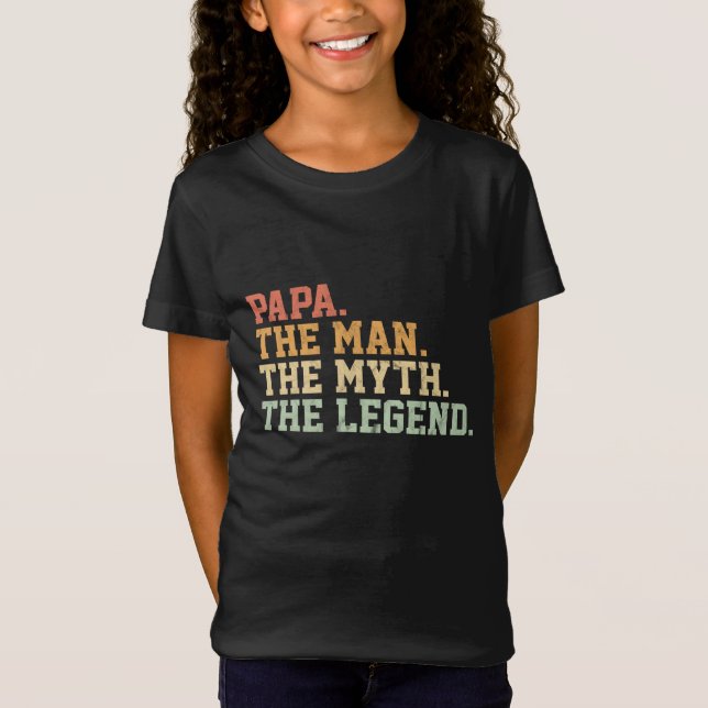 Camiseta Papa Man Mito Legenda Para Meninas Engraçado Padre (Frente)