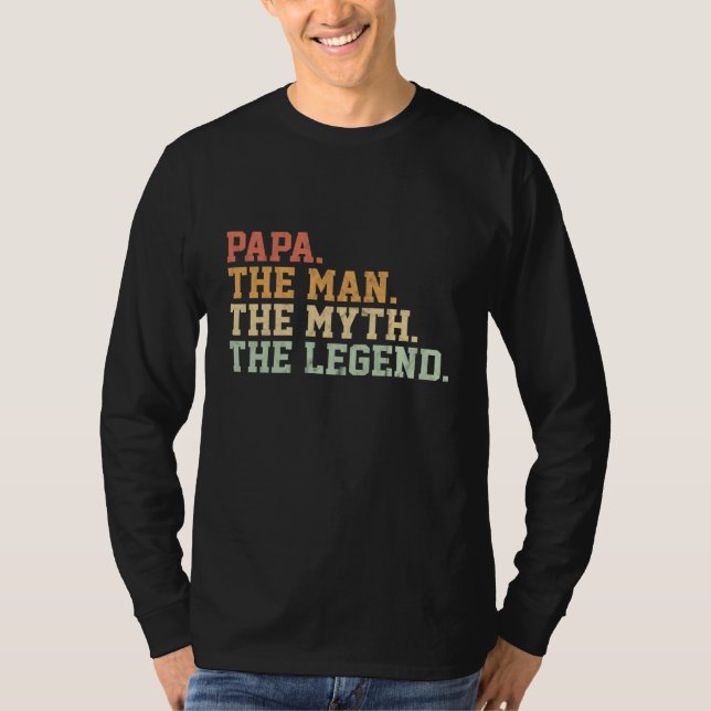 Camiseta Papa Man Myth Legend Para Padre Engraçado Presente (Frente)