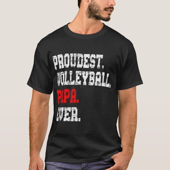 Camiseta Papa Melhor Papá De Voleibol Personalizado Nunca (Frente)