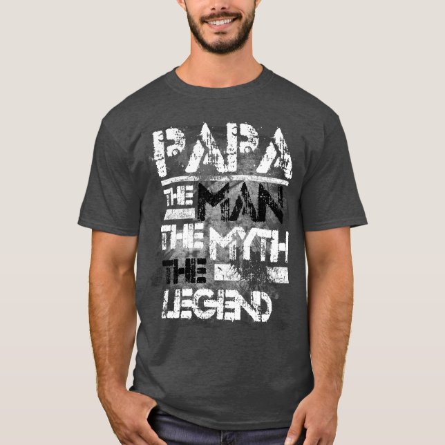 Camiseta Papá o homem o mito o Grunge da legenda (Frente)