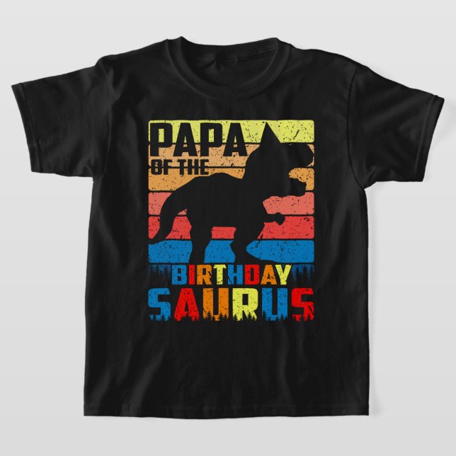 Camiseta Papa Orgulhoso Do Aniversário Surus Dinosaur Tee (Postura )