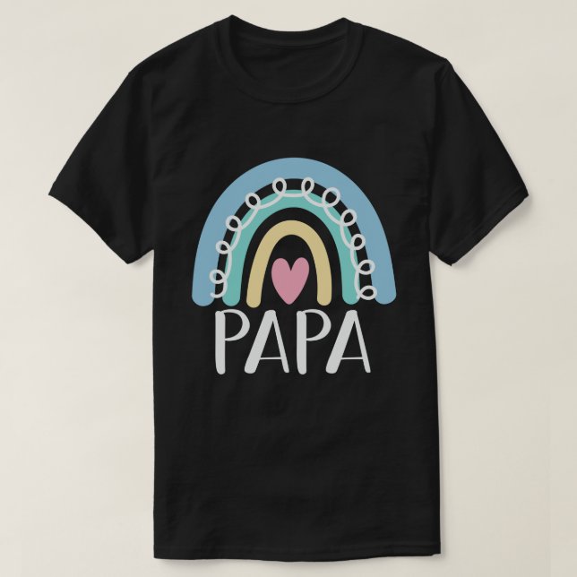 Camiseta Papá Pai Correspondente ao Arco-Íris (Frente do Design)