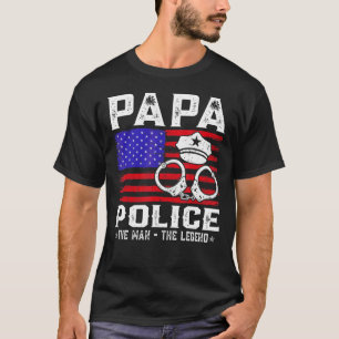 Camiseta Papa Policial O Homem Legenda Bandeira Americana