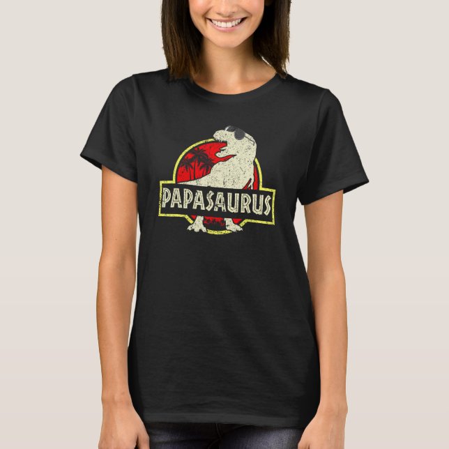Camiseta Papa Saurus Dinosaur Papasaurus Rex Family Matchin (Frente)