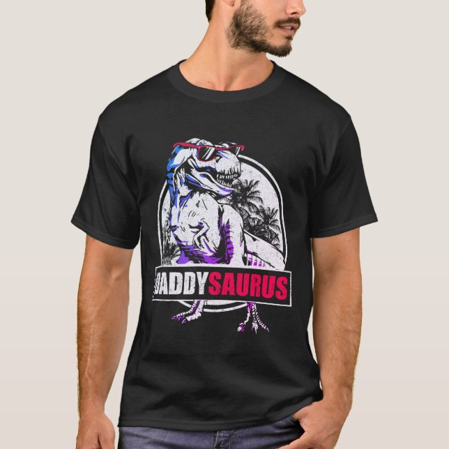Camiseta Papá Saurus T-rex Dinossauro Engraçado Dia de os p (Frente)