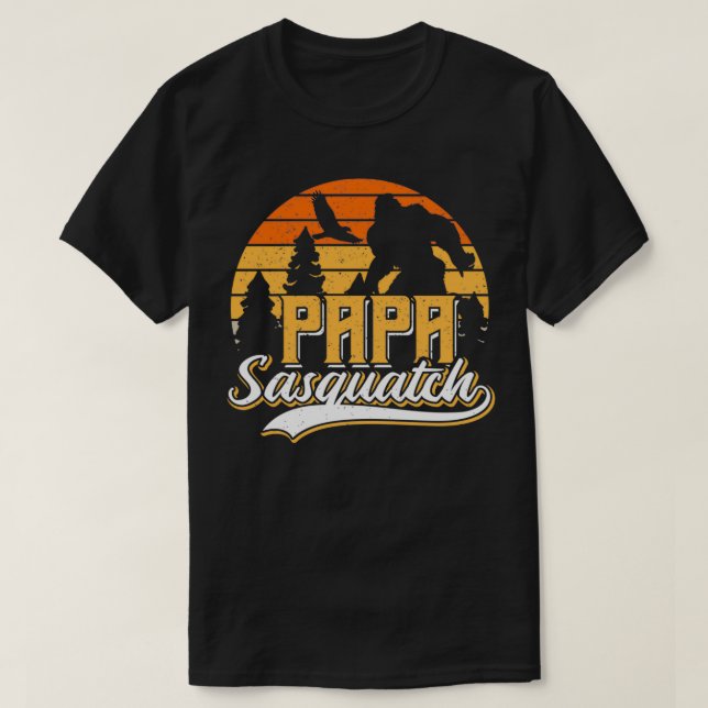 Camiseta Papa Squatch Engraçado Pai Dia de os pais Pé Grand (Frente do Design)