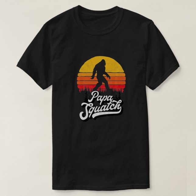 Camiseta Papa Squatch Engraçado Pai Pé Grande Dia de os pai (Frente do Design)