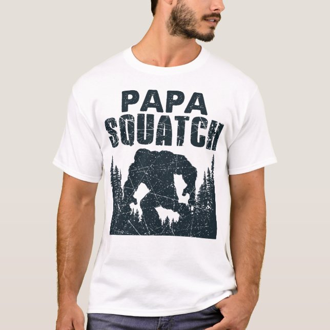 Camiseta Papa Squatch Pai Dia de os pais Pé-Grande Amor (Frente)