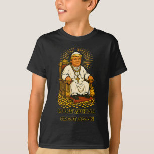 Camiseta Papa Trump Engraçado Trump Vaticano Cristão Retro