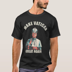 Camiseta Papa Trump Engraçado Trump Vaticano Cristão Retro