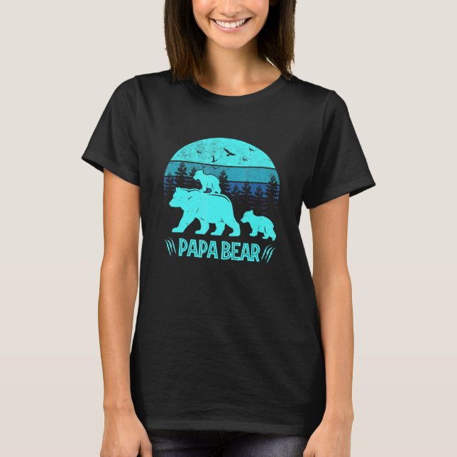Camiseta Papa Urso 2 Cubos Pai De Gêmeos (Frente)