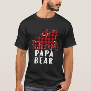 Camiseta Papá Urso 3 Cubos, Xadrez de Urso de Natal
