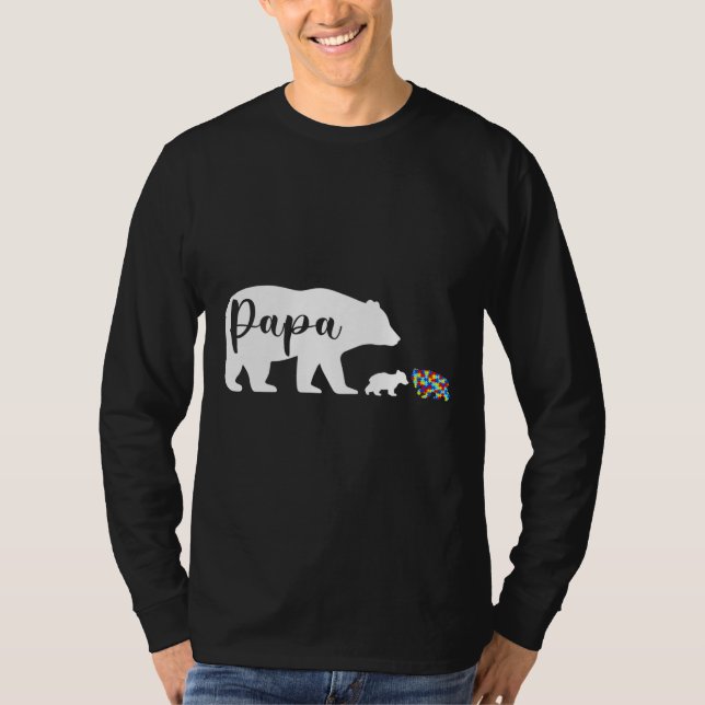 Camiseta Papa Urso Autismo Consciência Amor Apoio à Família (Frente)