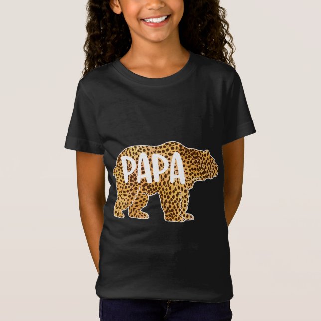 Camiseta Papa Urso Cheetah Leopard Imprima Pai Padre Gi (Frente)