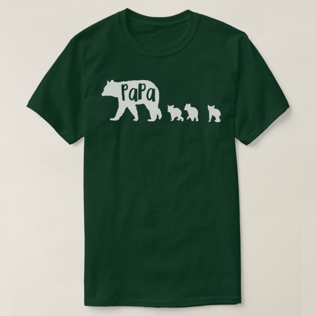 Camiseta Papá Urso com 3 Cubs Divertidos Pai Padre Gift Pr (Frente do Design)