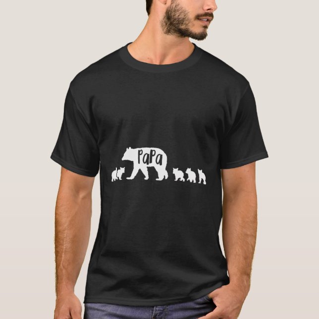 Camiseta Papá Urso com 5 Cubs Pai Padre Gift (Frente)