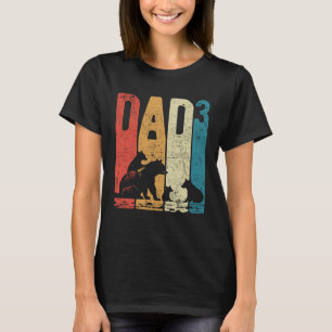 Camiseta Papá Urso Cubs Pai do Dia do Pai Esquadrou Três Cr