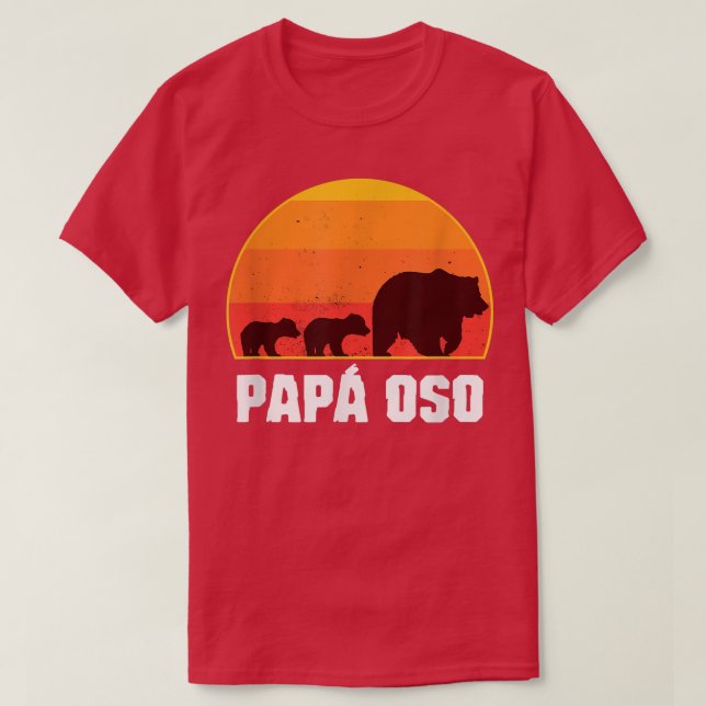 Camiseta Papá Urso Espanhol - Pai dos Gêmeos - Papa Oso Ret (Frente do Design)