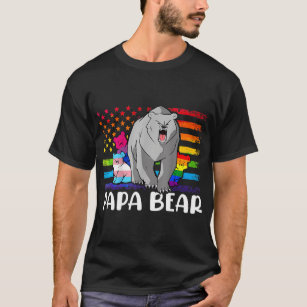 Camiseta Papa Urso LGBT Gay Lésbica bissexual do Pai