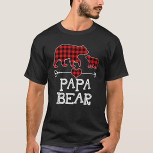 Camiseta Papa Urso Natal Pajama Xadrez Vermelha Família Buf