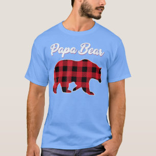 Camiseta Papa Urso Natal Pajama Xadrez Vermelha Família Buf