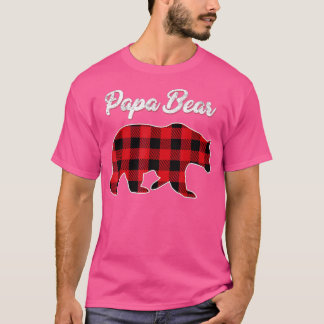 Camiseta Papa Urso Natal Pajama Xadrez Vermelha Família Buf