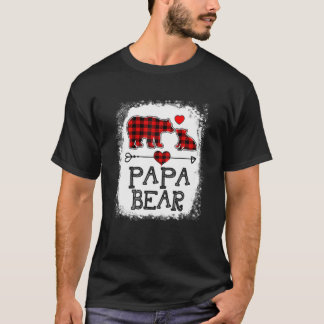 Camiseta Papa Urso Natal Pajama Xadrez Vermelha Família Buf