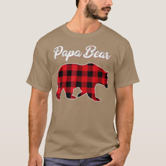 Camiseta Papa Urso Natal Pajama Xadrez Vermelha Família Buf