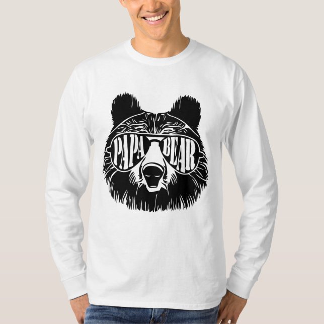 Camiseta Papa Urso Óculos de sol Pai Dia de os pais Avô (Frente)