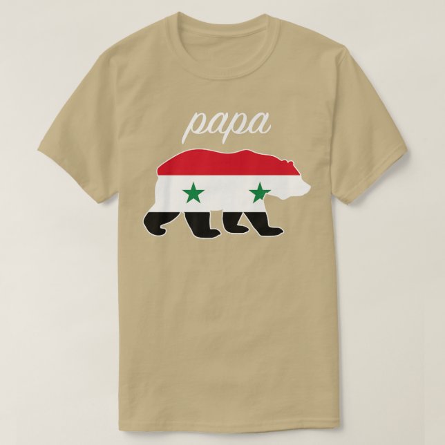 Camiseta Papa Urso Síria Bandeira Sírio Raízes Premium (Frente do Design)