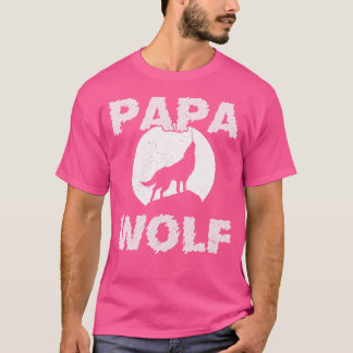 Camiseta Papa Wolf Wolves Engraçado Padre Dia de os pais Id