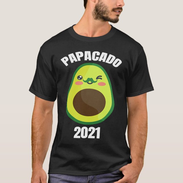Camiseta Papacado 2021 Pai Padre Pregnancy Avocado (Frente)