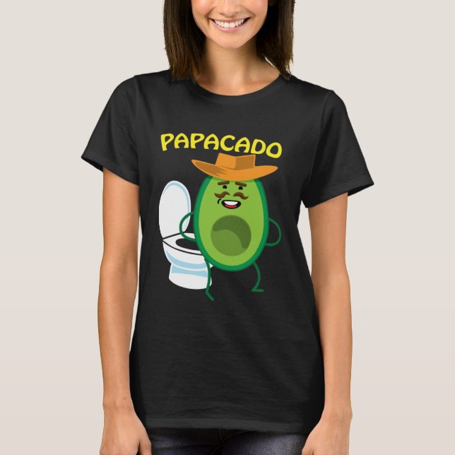 Camiseta Papacado Naughty Dad Avocado Papa Toilet Relief (Frente)