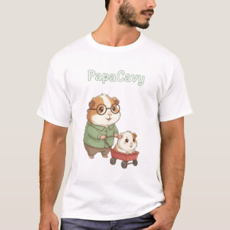 Camiseta PapáCavy - Pai de porco da Guiné Bonita Dia do Pai