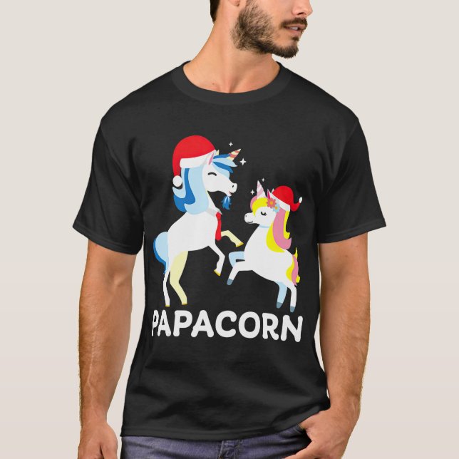 Camiseta Papacorn Unicorn Matching Family Pajama PJ Gift (Frente)