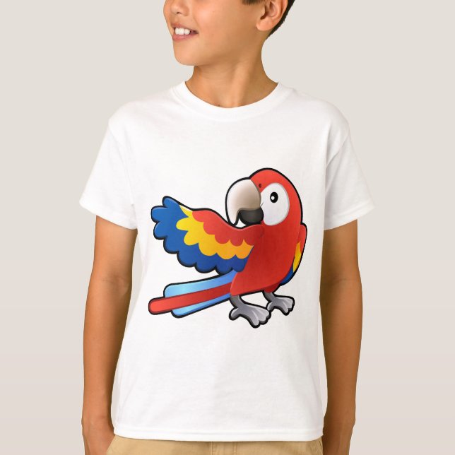 Camiseta papagaio amigável bonito do Macaw (Frente)