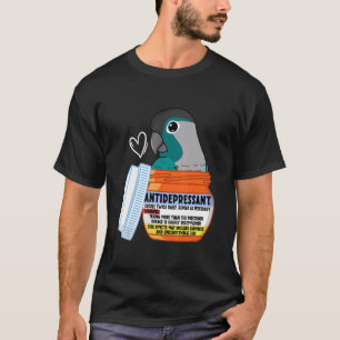 Camiseta Papagaio-Antidepressivo Bonito I Turquesa Cheek Ve