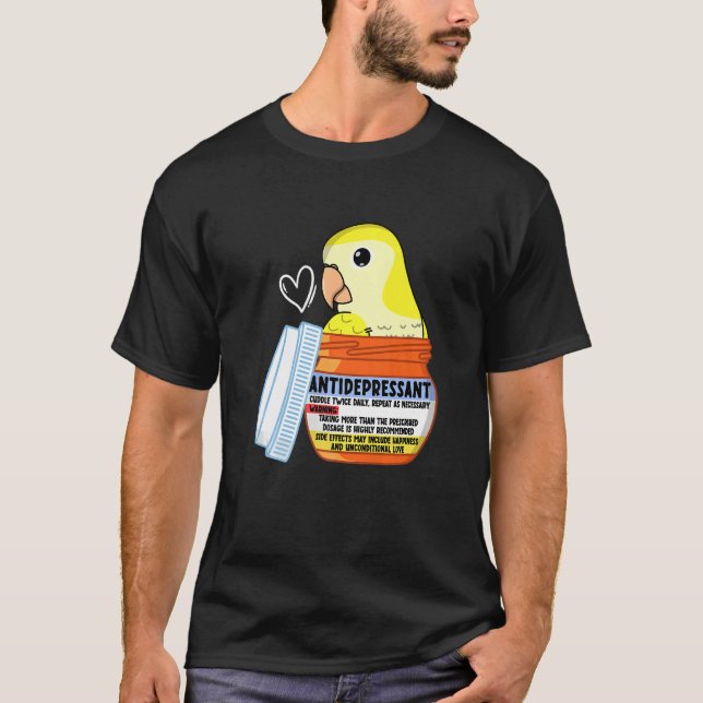 Camiseta Papagaio-Antidepressivo Cortado I periquito-de-mac (Frente)
