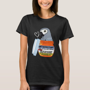 Camiseta Papagaio Antidepressivo Fofo I Cinzento Africano