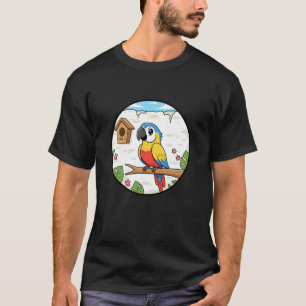 Camiseta Papagaio Arara da Floresta Tropical no Ramo do Oás