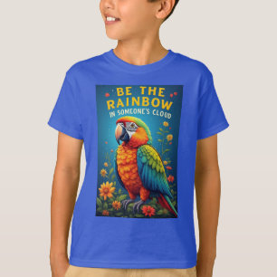 Camiseta Papagaio Arco-Íris Colorido