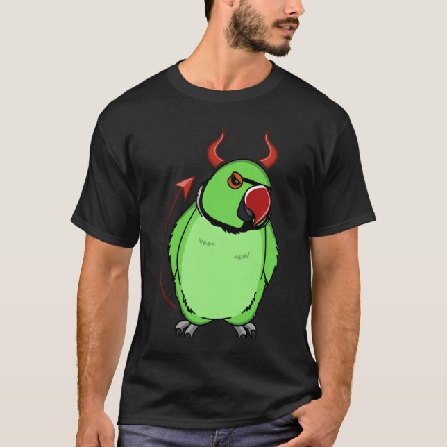 Camiseta Papagaio Assustador do Diabo I Cornualha Verde Ind (Frente)