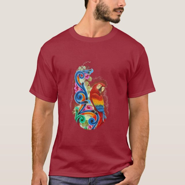 Camiseta papagaio brilhante (Frente)