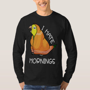 Camiseta Papagaio Cansado Odeia Manhãs Eu Cabeça Amarela Du
