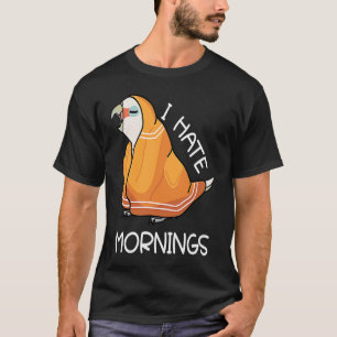 Camiseta Papagaio Cansado Odeia Manhãs Eu Goffins Cockato